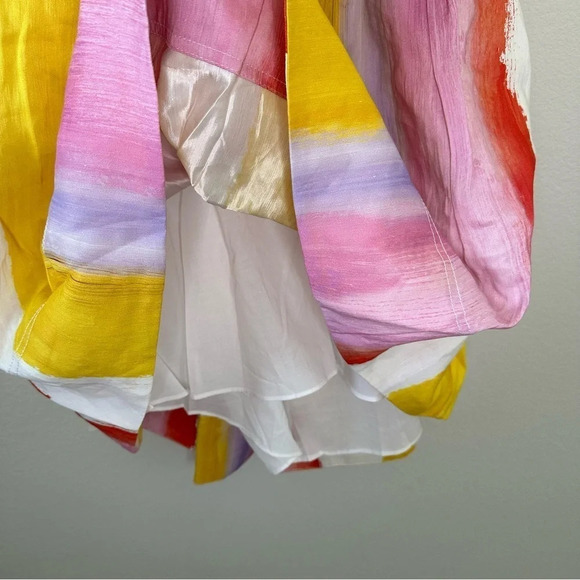 NWT AJE Aje Liza Ruched Baby Doll Dress in Aurora Stripe SZ AUS 14 US 10 - Picture 6 of 13